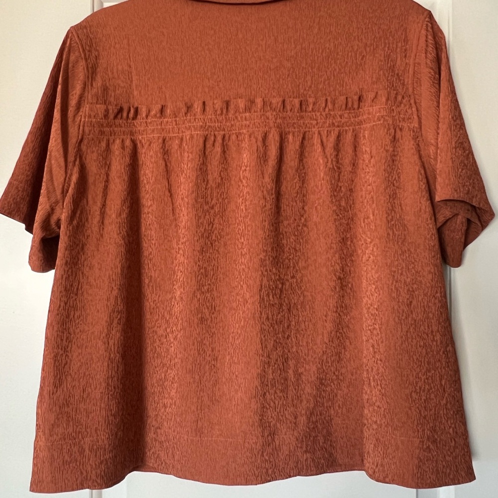 NWT Athleta Echo Top Rust Textured Button Down Sh… - image 7